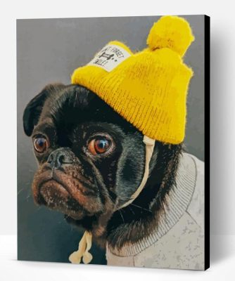 Pug With Yellow Hat Paint By Number