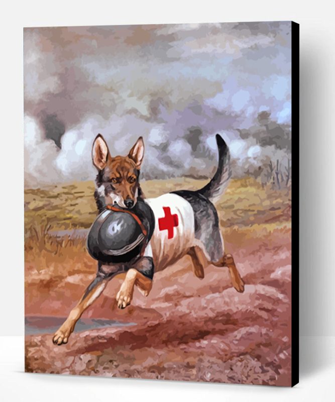 Red Cross Dog Paint By Number