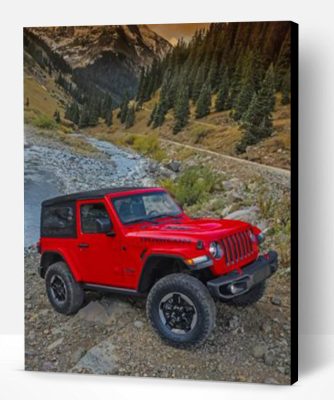 Red Jeep Wrangler Paint By Number