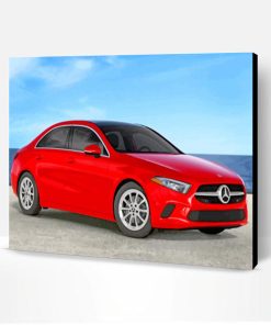 Red Mercedes Car Paint By Number
