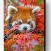 Red Panda And Leaves Paint By Number