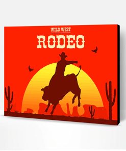 Rodeo Man Silhouette Paint By Number
