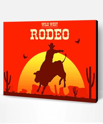 Rodeo Man Silhouette Paint By Number