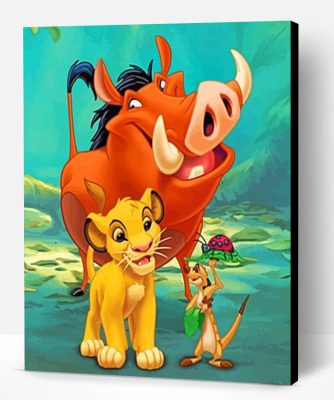 Simba Timon And Pumbaa Lion King Paint By Number