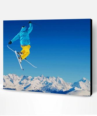 Snow Skiing Jump Paint By Number