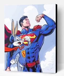 Superman And Bugs Bunny Paint By Number