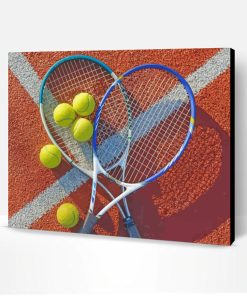 Tennis Rackets And Balls Paint By Number