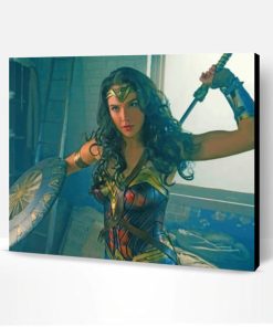 Wonder Woman Fighting Paint By Number
