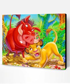 Timon And Pumbaa And Simba Paint By Number