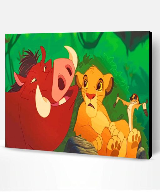 Timon Pumbaa And Lion Paint By Number