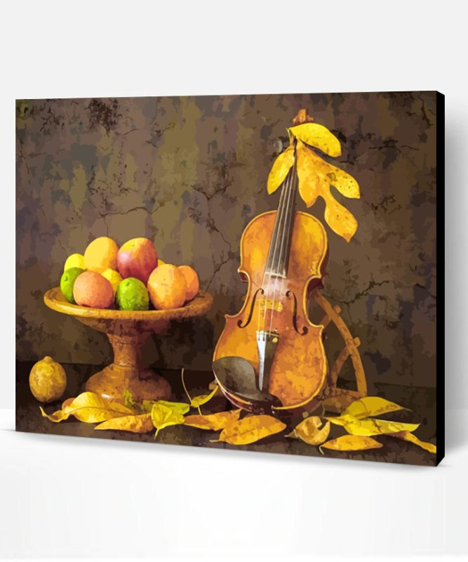 Violin And Fruits Paint By Number