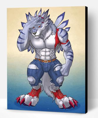 Weregarurumon Digimon Character Paint By Number