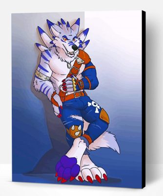 Weregarurumon Digimon Paint By Number