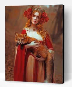 Fox And Woman Paint By Number