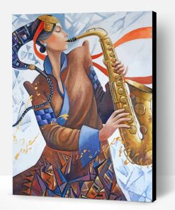 Woman Playing Saxophone Paint By Number