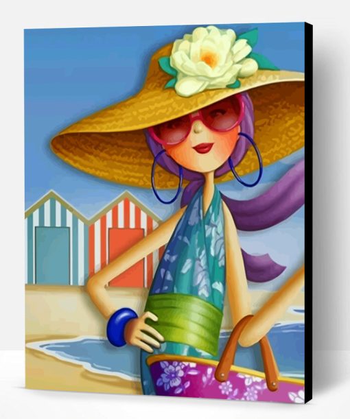 Woman Wearing A Sunhat Paint By Number