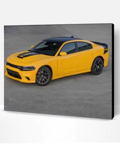 Yellow Dodge Charger Car Paint By Number