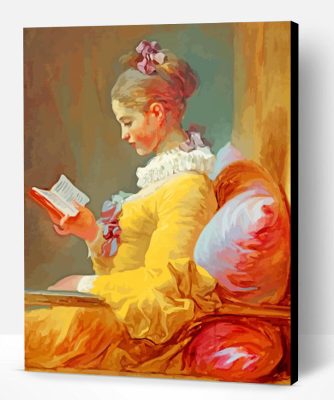 Young Girl Reading Paint By Number