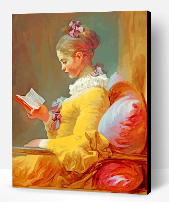 Young Girl Reading Paint By Number