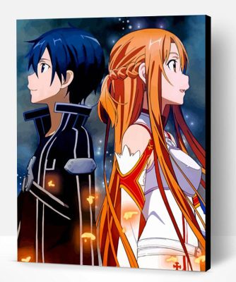 Asuna Yuuki And Kazuto Kirigaya paint by numbers