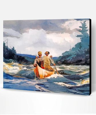 Canoe in the rapids winslow homer paint by number