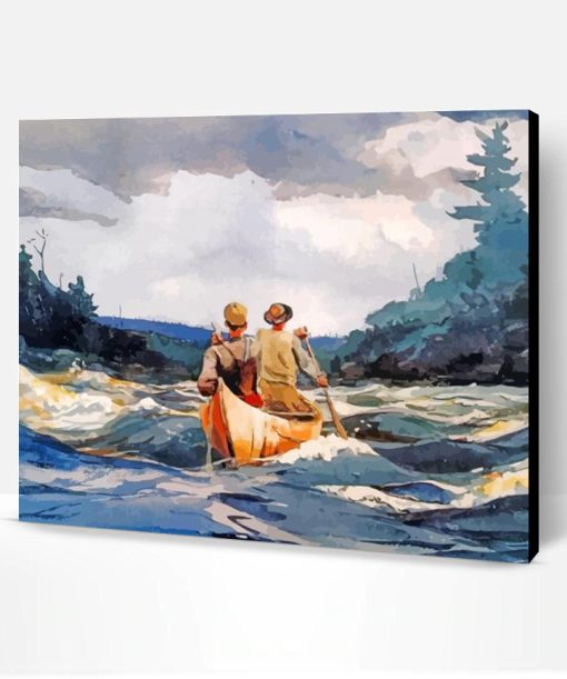 Canoe in the rapids winslow homer paint by number