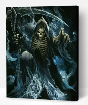 Fantasy Grim Reaper Skull Paint By Numbers