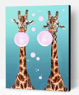 Giraffes Bubble paint by number