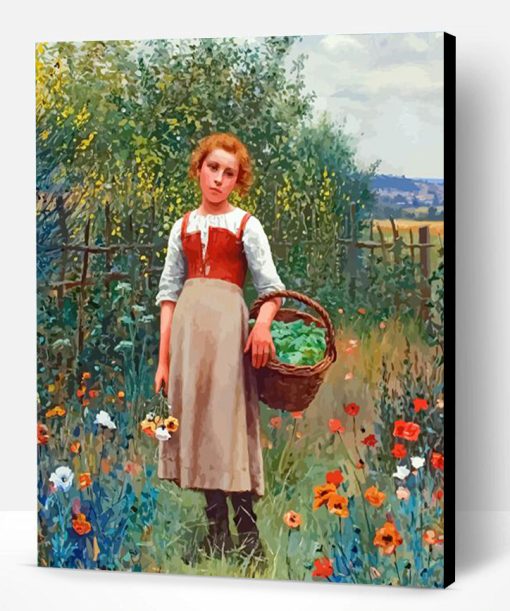 Girl In Garden Paint By Number