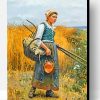 Girl In Harvest Field Paint By Number