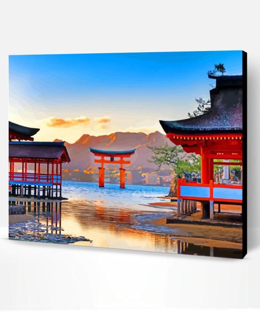 Itsukushima Shrine Japan paint by number