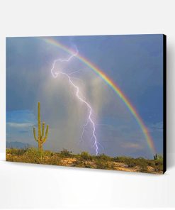 Lightning and Rainbow Paint By Number