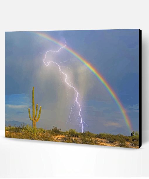 Lightning and Rainbow Paint By Number