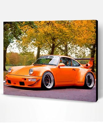 Orange RWB Porsche paint by numbers