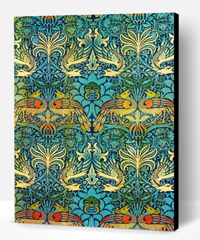 Peacock And Dragon William Morris Paint by number