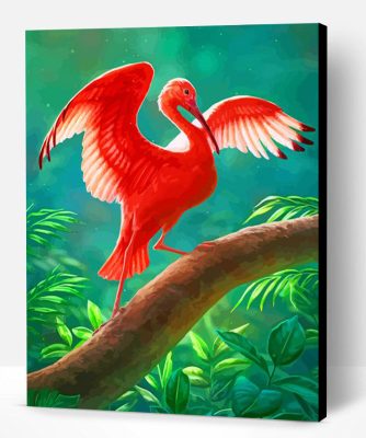 Scarlet ibis Bird Art paint by numbers