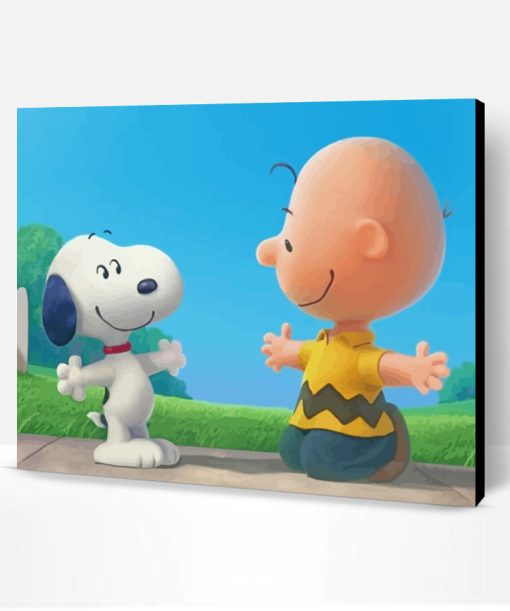 Snoopy Dog And Charlie Brown paint by number