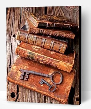 Vintage Books And Keys Paint By Number