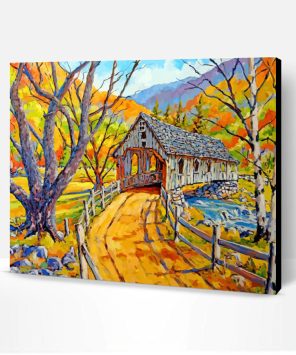 Aesthetic Covered Bridge Paint By Number