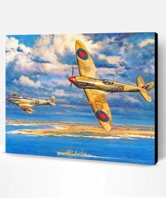 Flying Spitfires Planes paint by numbers