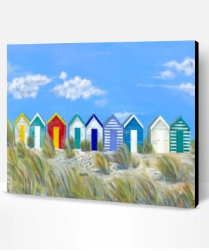 Beach Huts paint by numbers
