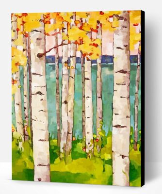 Birch Trees paint by numbers