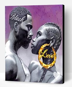 Black Couple In Love Paint By Number