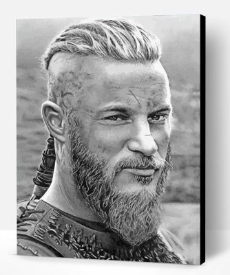 Black And White Vikings Ragnar paint by number