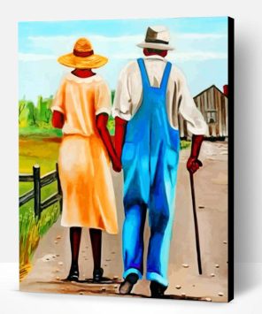 Black Old African Couple Paint By Number