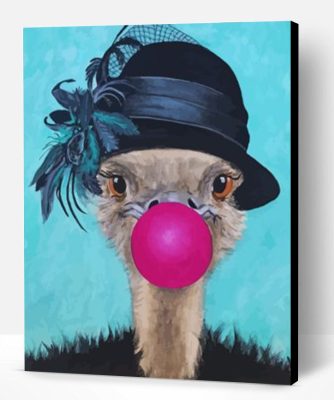 Classy Ostrich Illustration paint by numbers