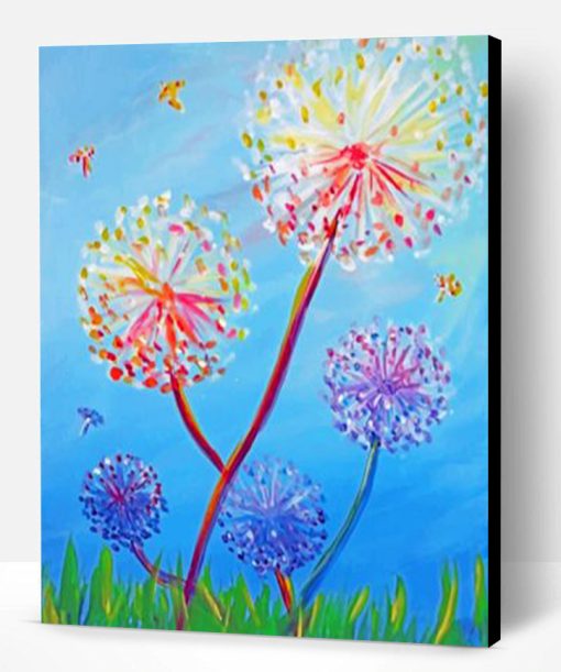 Colorful Dandelions paint by numbers