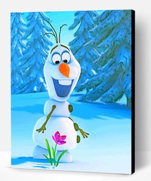 Cute Olaf And Flower Paint By Number