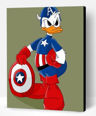 Donald Duck Captain America paint by numbers