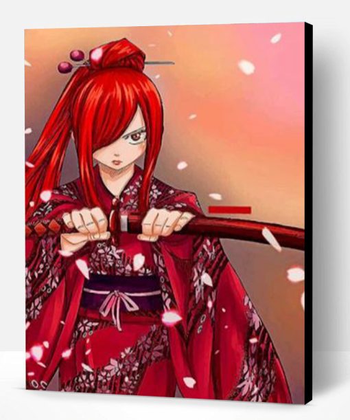 Erza Scarlet Fairy Tail paint by numbers